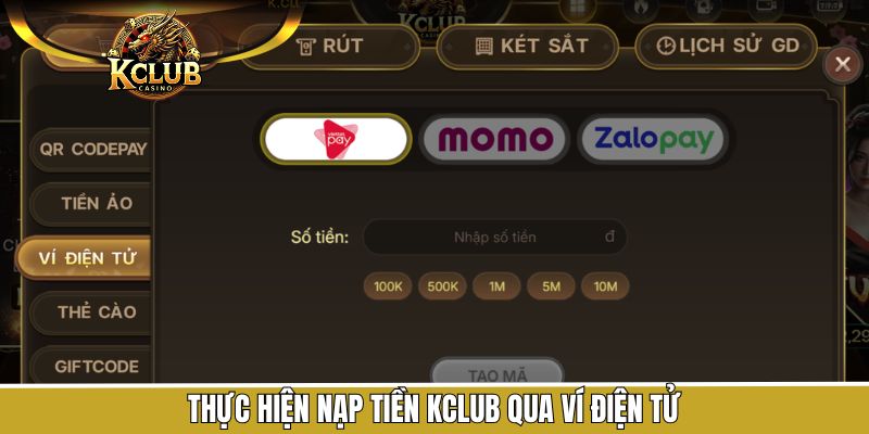 Quy trình nạp tiền KClub vô cùng dễ dàng