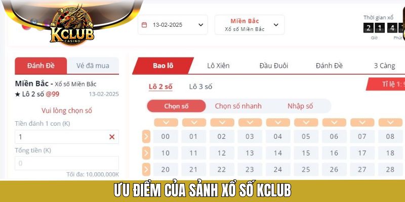 Ưu điểm nổi bật có ở xổ số KClub 